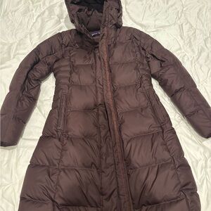 Women's Brown Hooded Puffer Coat